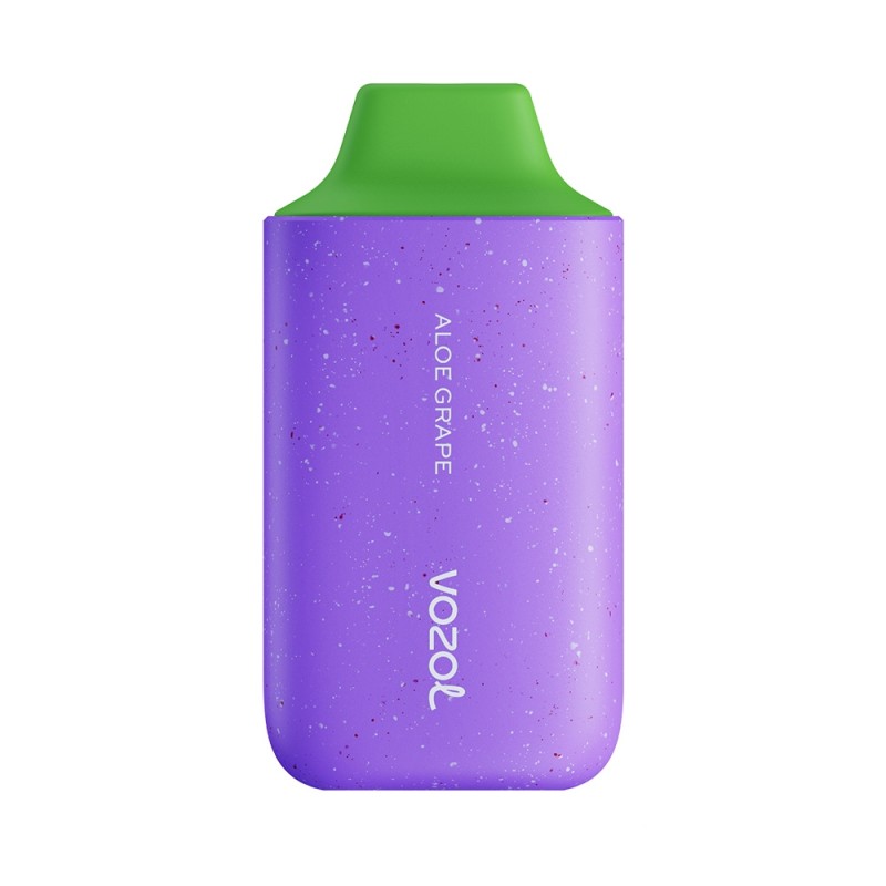 Vozol Star 6000 Aloe Grape tek kullanımlık pod, mor gövde, yeşil ağızlık.