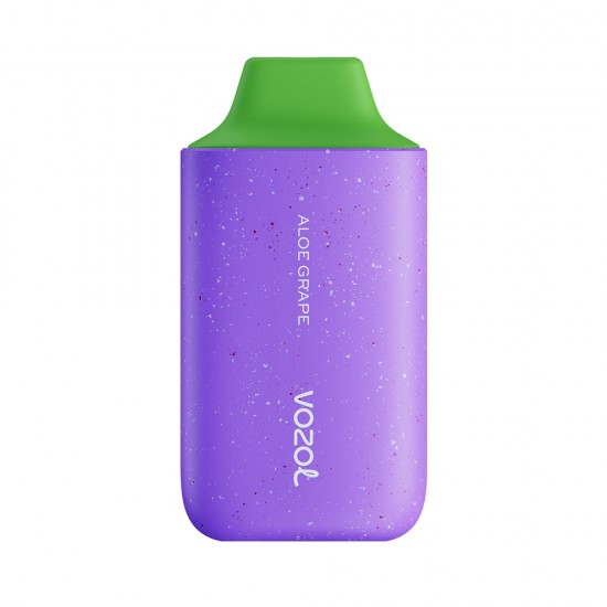 Vozol Star 6000 Aloe Grape tek kullanımlık pod, mor gövde, yeşil ağızlık.