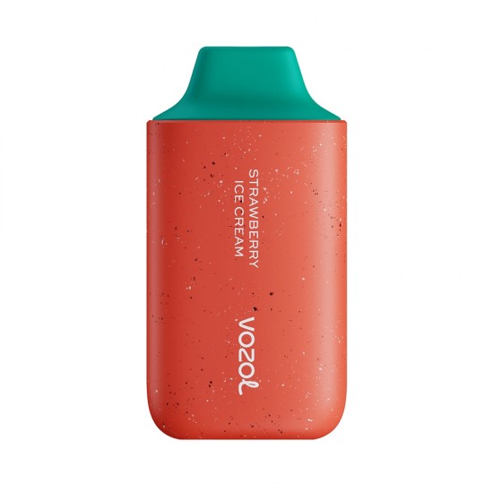 Vozol Star 6000 Strawberry Ice Cream tek kullanımlık pod, kırmızı gövde.