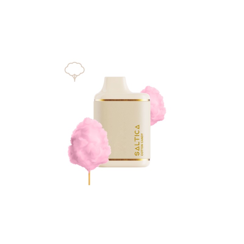 Saltica Leather 7000 Cotton Candy tek kullanımlık vape bar krem rengi deri dokusu.