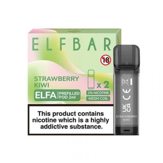 Elf Bar Elfa Strawberry Kiwi Pod Kartuş 2'li Paket Prefilled 2ml