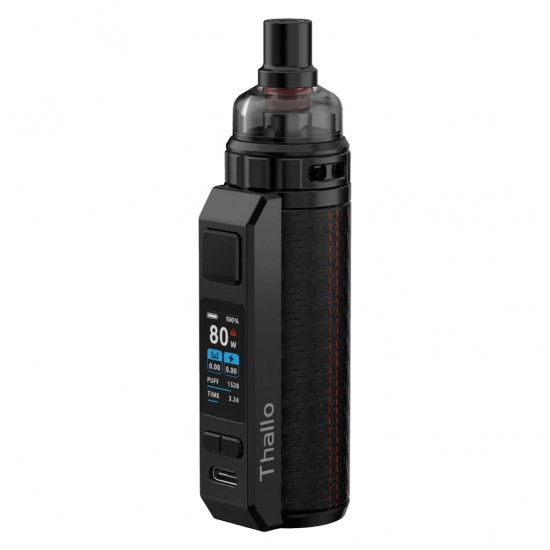 Smok Thallo Pod Mod 80W siyah renkli, dijital ekranlı elektronik sigara.