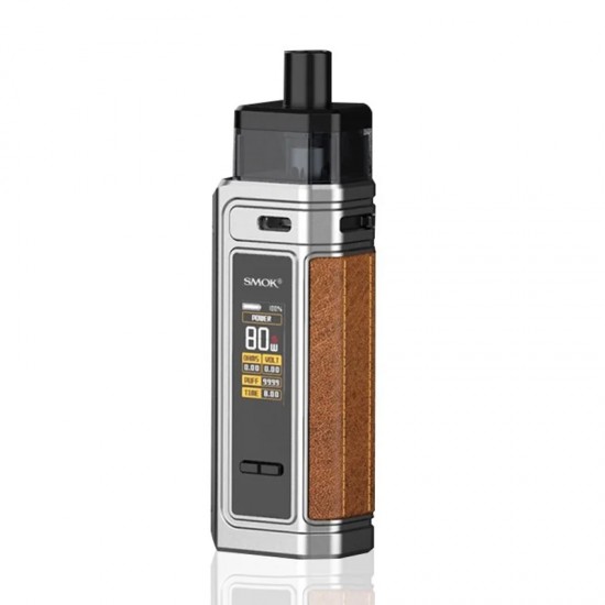 Smok G-PRIV Pod Mod 80W gümüş kahverengi deri kaplama elektronik sigara
