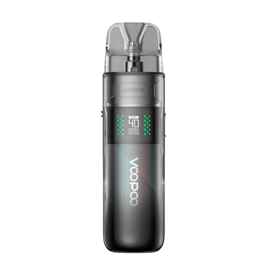 Voopoo Argus E40 Pod Mod gri renkli, dijital ekranlı elektronik sigara.