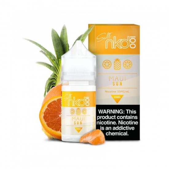 NKD Salt Likit Maui Sun 30ml, narenciye ve ananas aromalı salt likit.