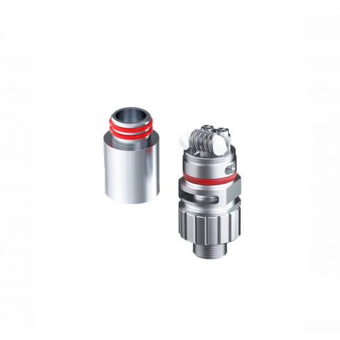 Smok RGC RBA Coil yedek parça, gümüş renkli, kırmızı o-ringli.